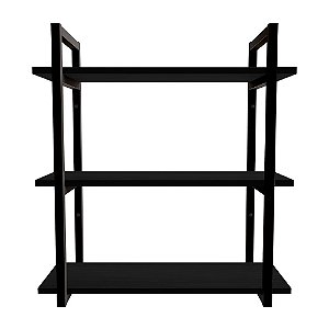 KIT PRATELEIRA INDUSTRIAL 3 NIVEIS LAMINA MEL 60 X 65 24,4CM MULTIVISAO