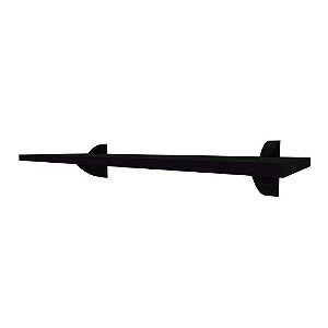 PRATELEIRA MDP RETO 20 X 80CM PRETO C/SUPORTE CLIP MULTIVISAO