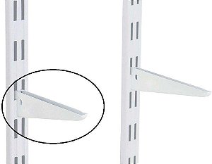 SUPORTE DUPLO PARA PRATELEIRA EM ACO 17 CM  BRANCO MULTIVISAO