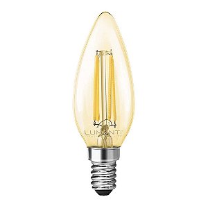 LAMPADA LED VINTAGE VELA C35 LED FILAMENTO 4W 2400K E-14 AUTOVOLT 440 LUMENS