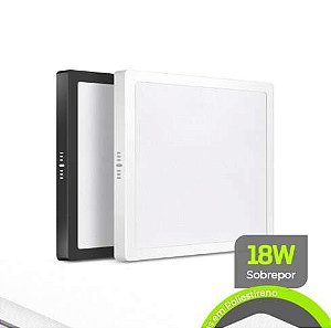 PLAFON LED BACKSTAGE SOBREPOR 18W BIV 6500K QUADRADO PRETA LUMANTI 210X210X27 1620LM