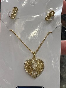 CONJUNTO CORAÇÃO CRAVEJADO CONJ 218