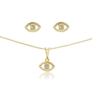 CONJUNTO BANHADO EM OURO 18K CJF-01211