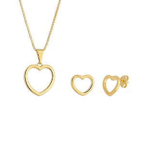 CONJUNTO BANHADO EM OURO 18K BCF 269