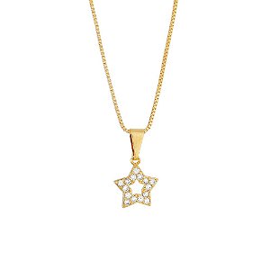 GARGANTILHA ESTRELA VAZADA CRAVEJADA BCF 505