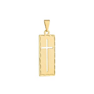 PINGENTE PLACA CRUZ DIAMANTADA PGF 081