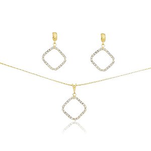 CONJUNTO BANHADO EM OURO 18K CJF-01092