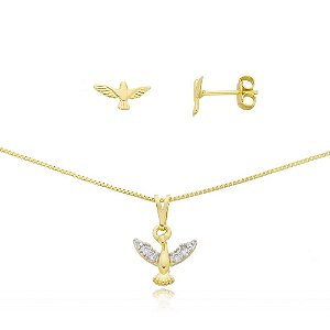 CONJUNTO BANHADO ME OURO 18K CJFC-01231