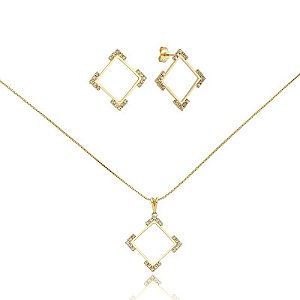 CONJUNTO BANHADO ME OURO 18K CJFC-01247