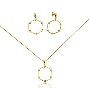 CONJUNTO BANHADO ME OURO 18K CJFC-01248