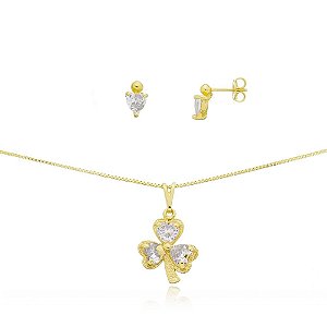 CONJUNTO BANHADO ME OURO 18K CJFC-01235