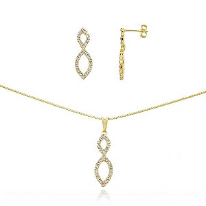 CONJUNTO BANHADO ME OURO 18K CJFC-01236