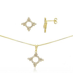 CONJUNTO BANHADO ME OURO 18K CJFC-01239