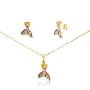 CONJUNTO BANHADO EM OURO 18K CJIC-00793