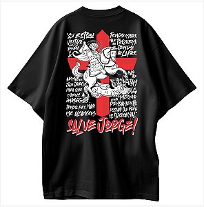 Salve Jorge Camiseta Cristã Oversized Com Guerreiro Oração São Jorge