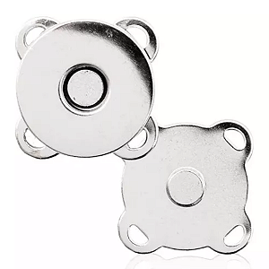 Kit 50 Botões Imantado Magnético Fecho cor Níquel 18mm Imã