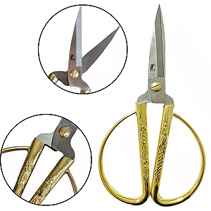 Tesoura De Costura Asa Retro Vintage Dourada 15cm Lanmax