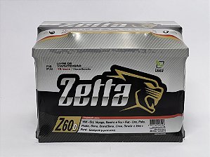 Bateria Zetta 60 Amperes para Carro - Z60D (Fabricação Moura)