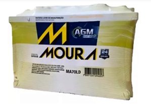 Bateria Moura AGM 70 amperes para carro - MA70LD