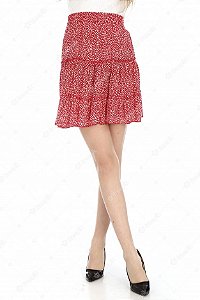 Saia de Vermelha com Poá