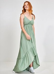 Vestido longo Verde Agua
