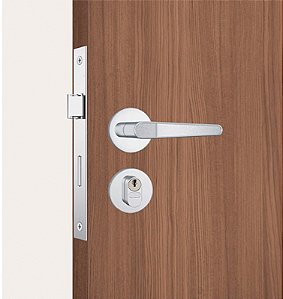 Fechadura para Porta Externa Roseta Redonda de Aço Inox 803/03