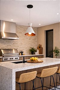 Pendente Berlim Branco/Rosé - 1016 Gaúcho Luminárias