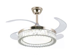 VENTILADOR CRISTAL 50CM / 107CM 30W COM CONTROLE REMOTO