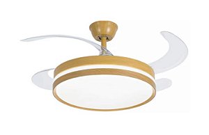 VENTILADOR AMADEIRADO 50CM/107CM 30W COM CONTROLE REMOTO MULTICOR