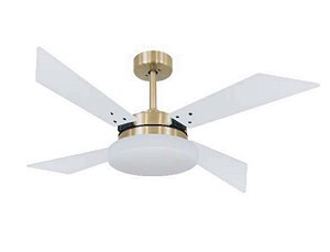 VENTILADOR QUATRO PÁS EM ACABAMENTO MDF LAQUEADO ESTRUTURA OURO
