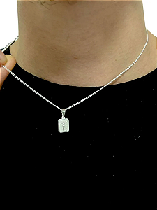 Correntinha Prata 925 Curta + Pingente Cristo Folheado