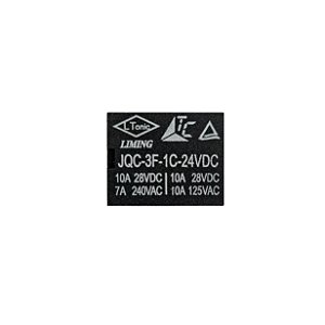 Relé JQC3F 24VDC 10A 5P Preto- Kit 10 Unidades