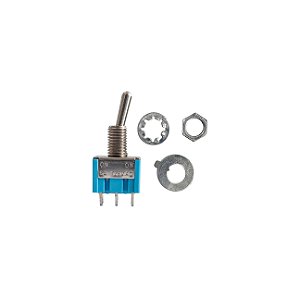 Chave Alavanca ON/ON 6T 250V Metal Azul - Kit 10 Unidades