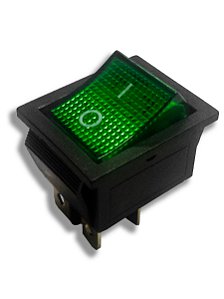 Chave Gangorra KCD4-201N - ON-OFF Verde - Kit 10 Peças