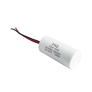 Capacitor de Partida 10UFX250V 2 FIOS - Kit 10 Unidades