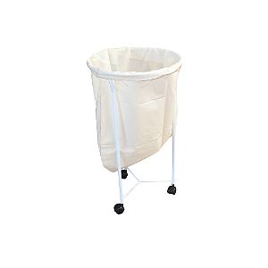 Suporte Hamper Esmaltado Com Saco Algodão Cru