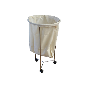 Suporte Hamper Inox com Saco Algodão Cru