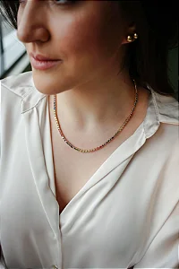 Colar Riviera com Zircônia Colorida