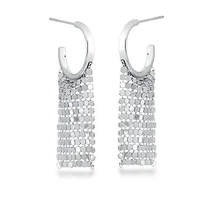 Argola Paetê Banho Ródio