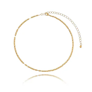 Colar Curto Pipe Flat Dourado