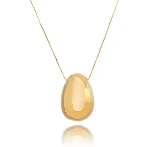 Colar Longo com Pingente Oval