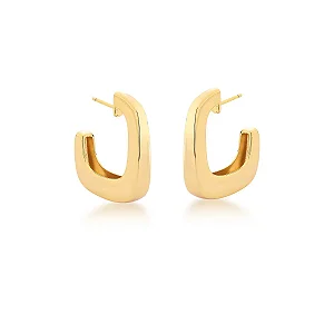 Meia Argola Quadrada Lisa