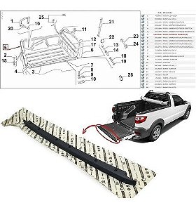Moldura Caçamba Superior Tampa Traseira Strada Working 2015 100208682