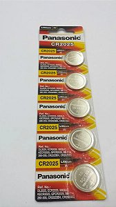 Bateria Panasonic Cr2025 3v Lithium Cartelas C/ 5 Unidades