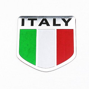 Emblema adesivo de alumínio Italia 5x5cm