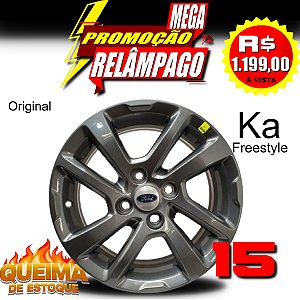 Jogo roda liga leve aro 15 grafite Ecosport My 2021 J7BC1007FB48