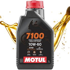 Óleo de motocicleta Motul 4t 7100 10w60 100% sintético 1l + BRINDE