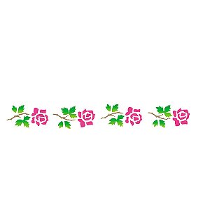 Stencil OPA 4x30 0188 Flores Rosas