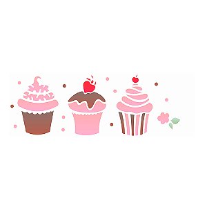 Stencil OPA 10x30 1866 Doces Cupcakes
