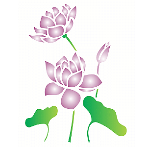 Stencil OPA 20x25 1775 Flor de Lotus
